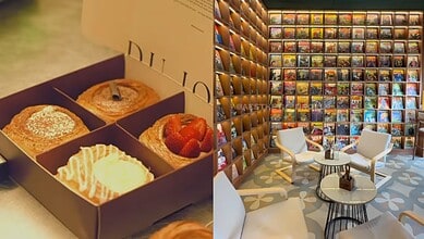Cookies and strawberries served in a box at a modern cafe in Hyderabad.