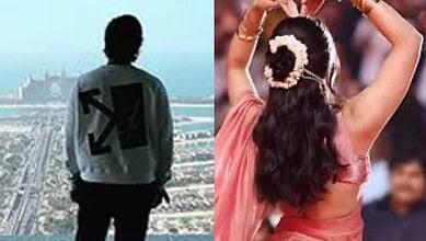 Portrait of a male Tollywood actor looking over a cityscape.