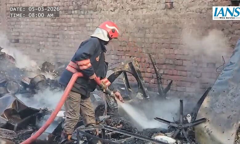 A firefighter at the accident site