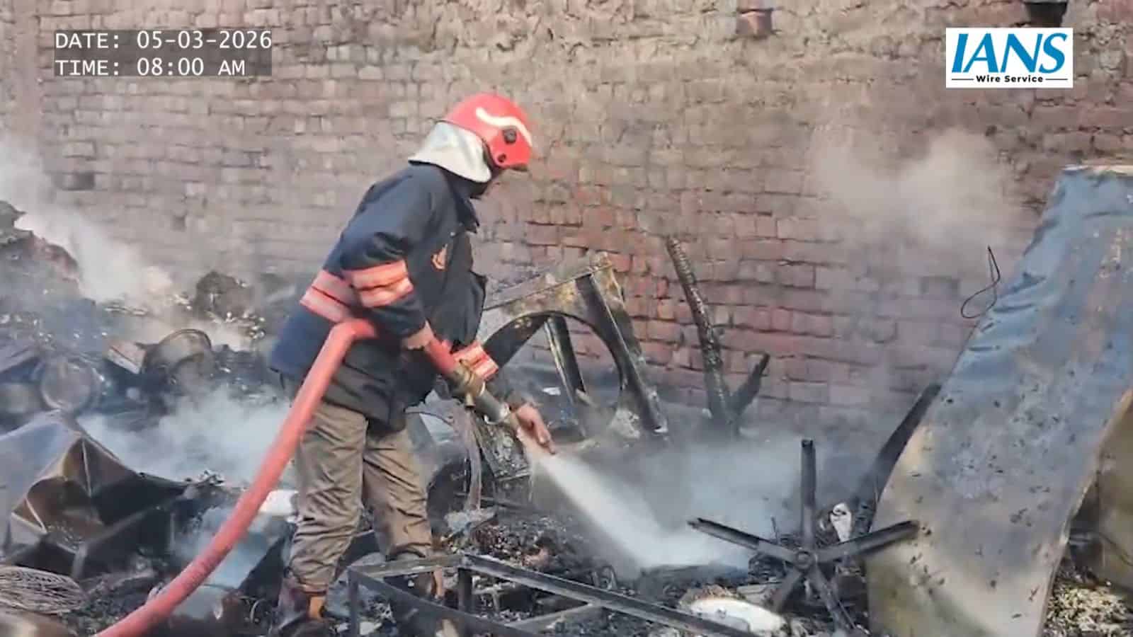 A firefighter at the accident site