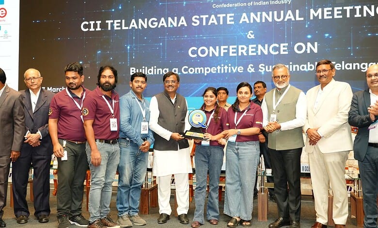 Telangana Labour and Mines Minister G Vivek Venkataswamy at the CII Annual meeting in Hyderabad