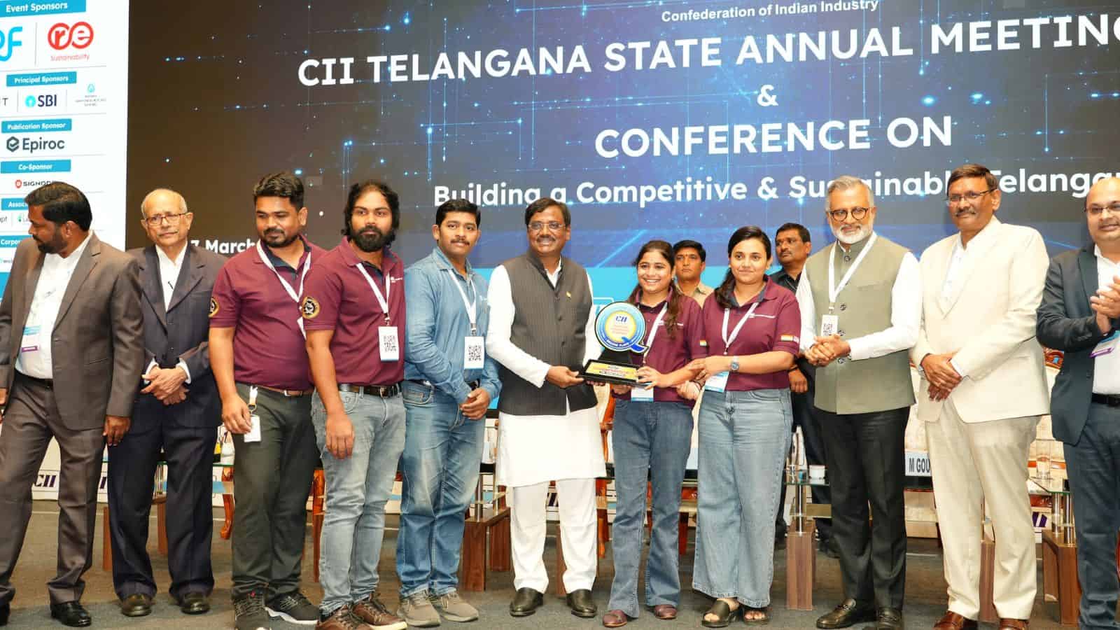 Telangana Labour and Mines Minister G Vivek Venkataswamy at the CII Annual meeting in Hyderabad