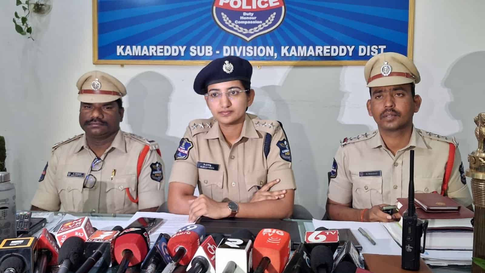 Police officials addressing media after tragic incident involving drowning of three daughters.