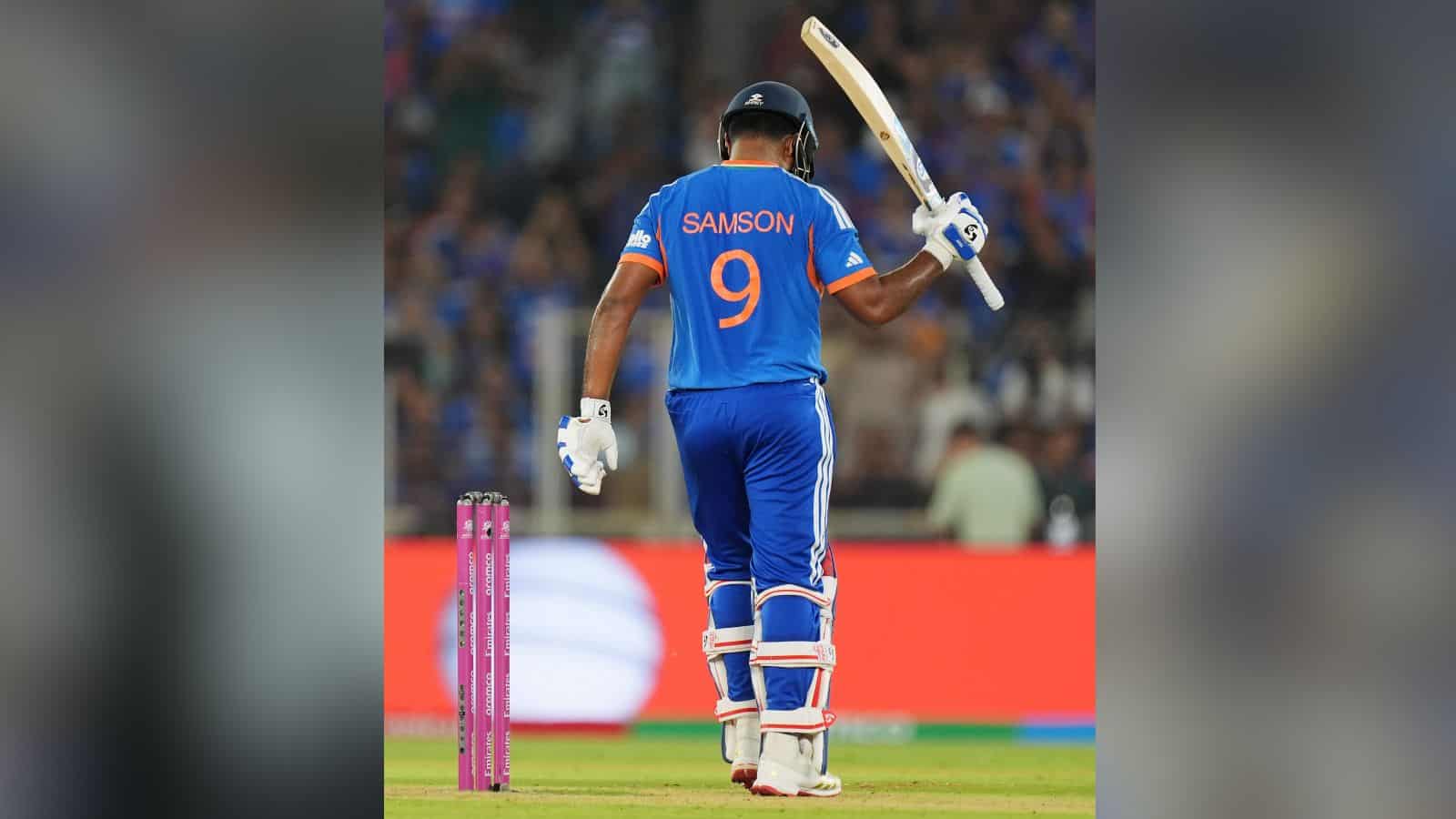Sanju Samson batting in the T20 World Cup 2026 final, joining Kohli in an elite cricketing achievement wi.