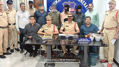 Khammam police address the media regarding an auto driver's murder