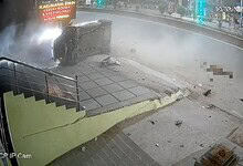 An overturned car after accident in Nalgonda