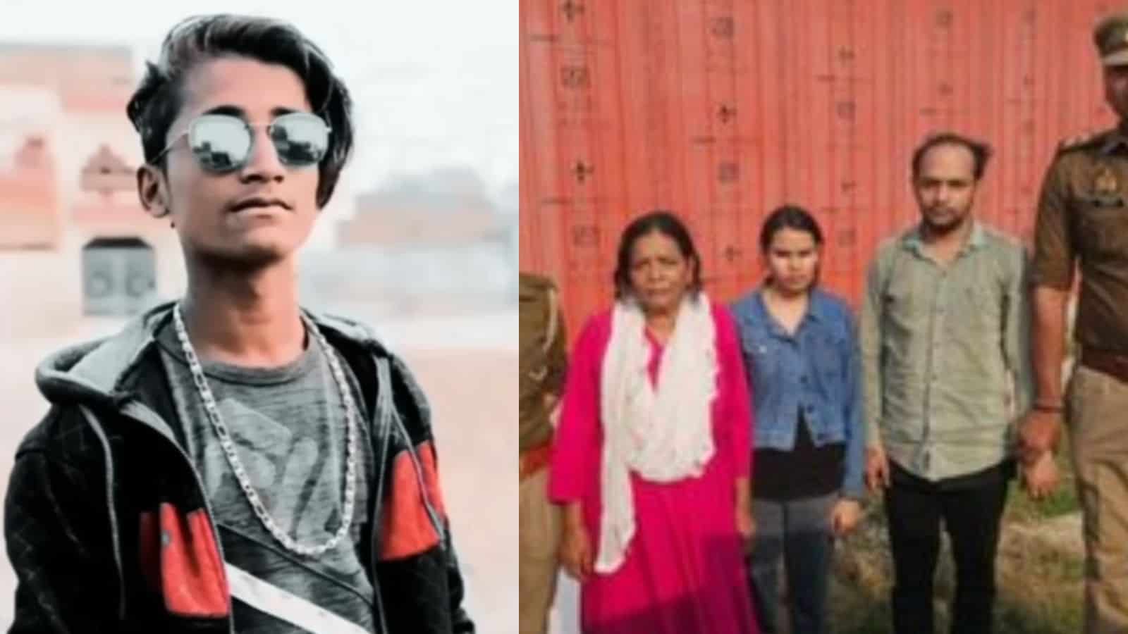 Young man with sunglasses and casual attire standing outdoors, with a group of people in the background.