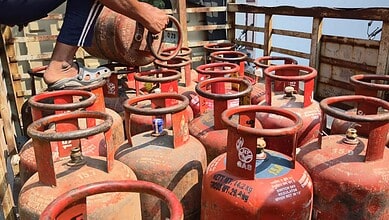 LPG cylinders seized amid shortage in Hyderabad, highlighting ongoing fuel supply issues.