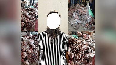 Seized 300 kg decomposed goat and sheep meat in Hyderabad, with one person detained in connection with th.