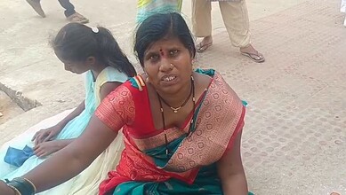 An injured woman receives treatment in Adilabad
