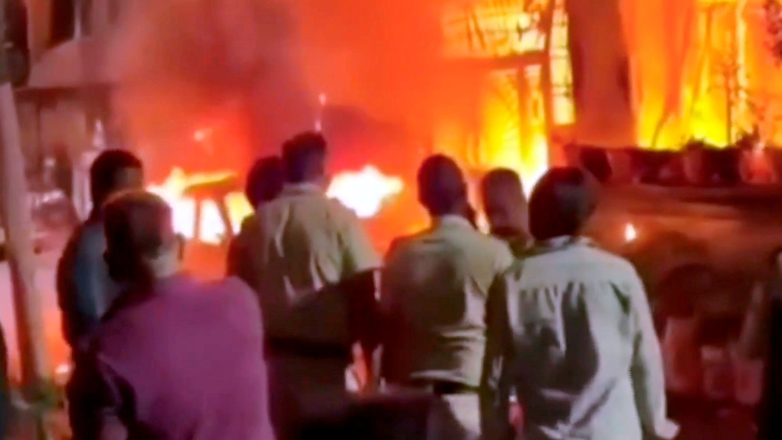 People watch as house burns down in Indore