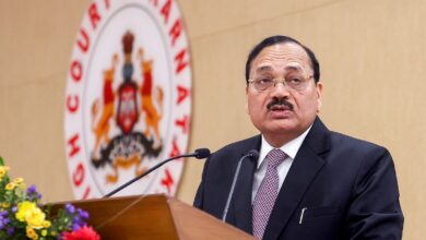 Chief Justice of India Surya Kanth addresses a gathering in Bengaluru
