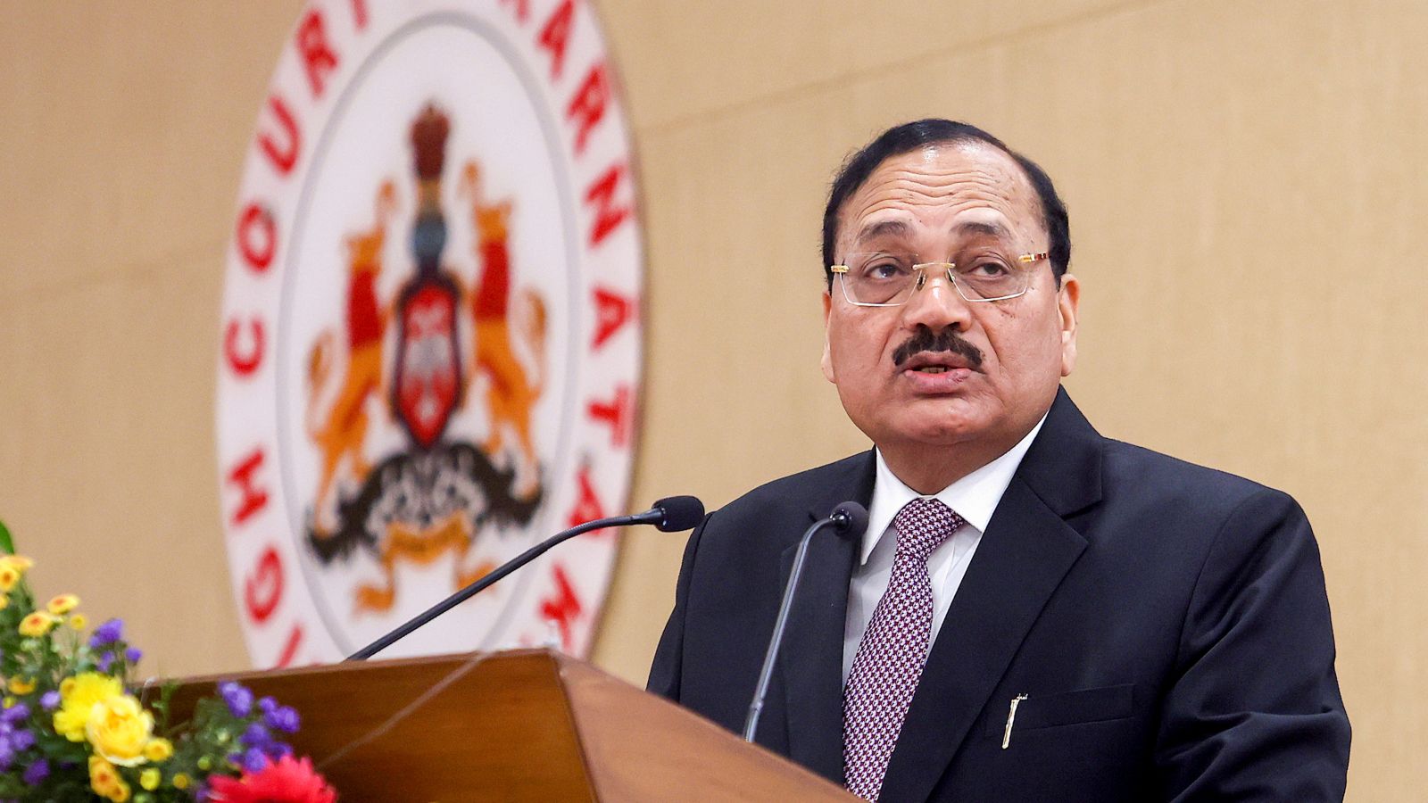 Chief Justice of India Surya Kanth addresses a gathering in Bengaluru
