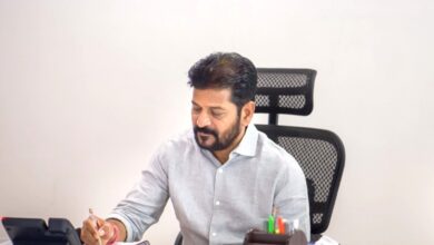 Telangana CM Revanth Reddy in his office