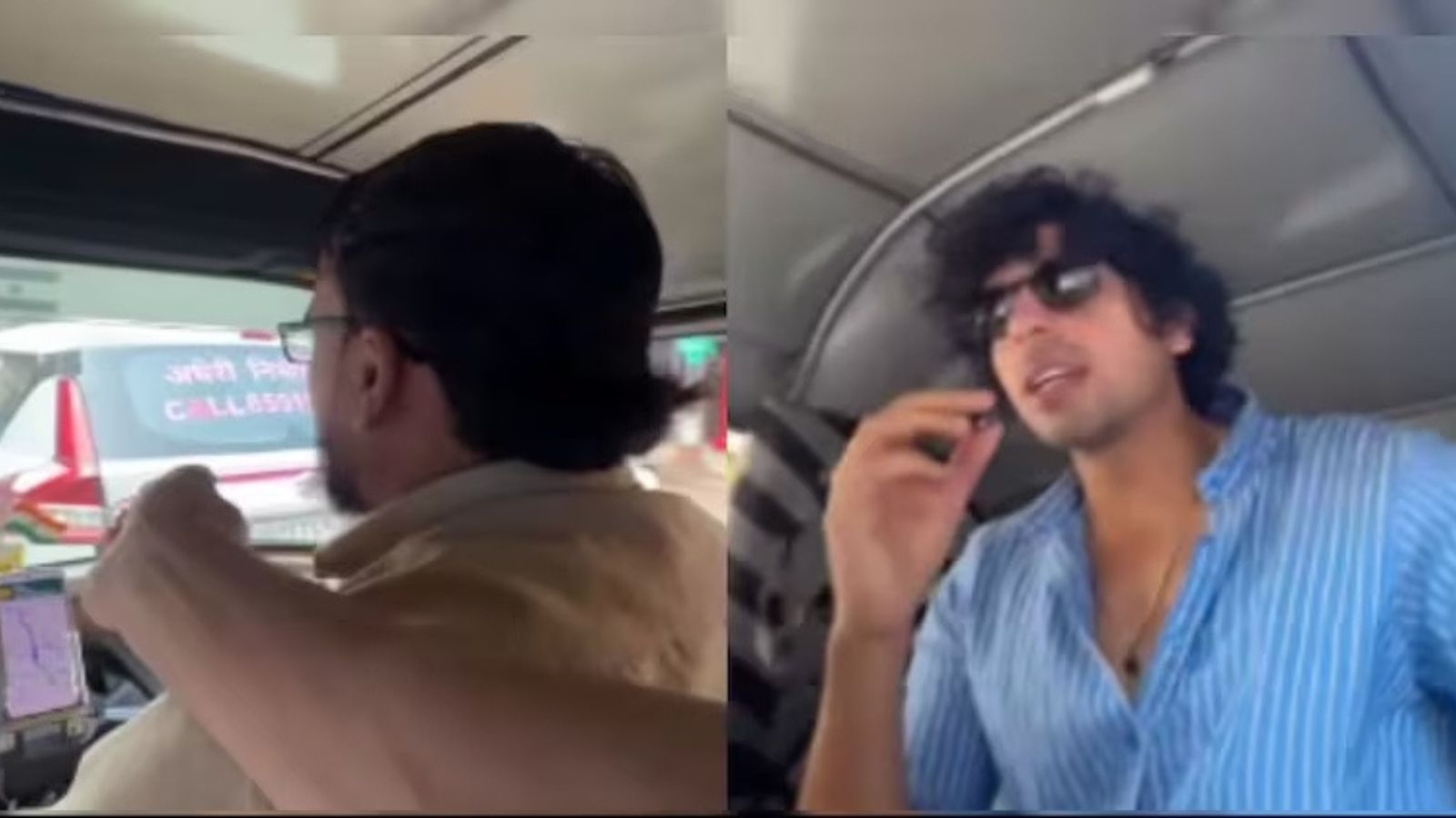 An auto driver and a passenger in a conversation