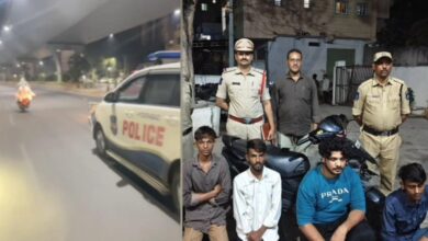 Attapur police with the arrested persons