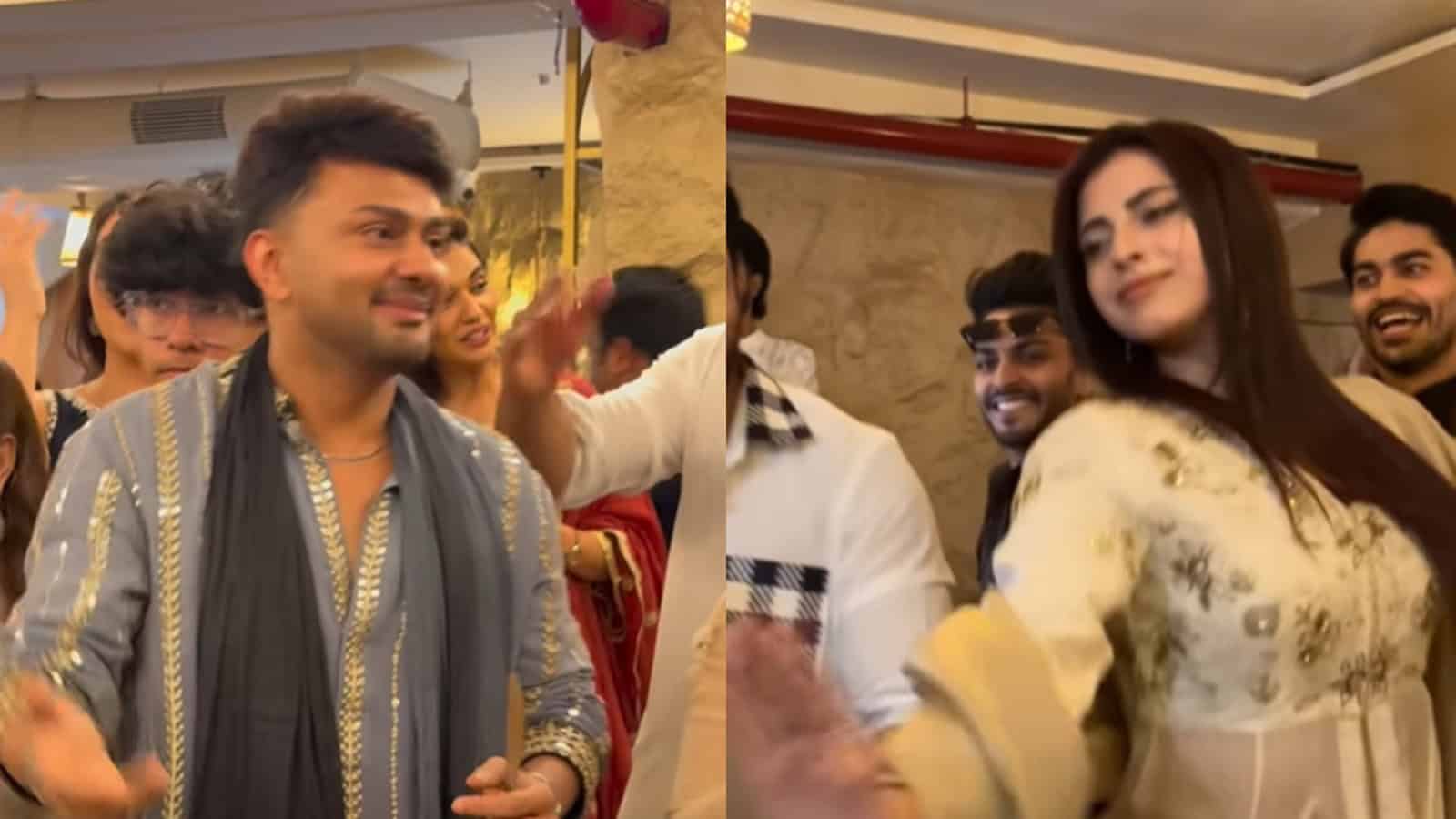 Farhanna Bhatt and Awez Darbar dancing at Iftar celebration, sparking social media outrage.