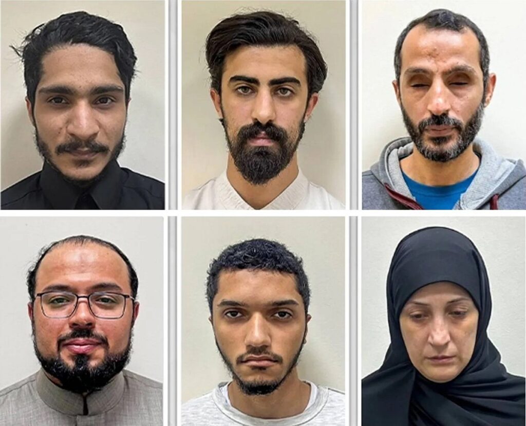 Six people arrested in Bahrain for sharing videos linked to Iranian attacks.