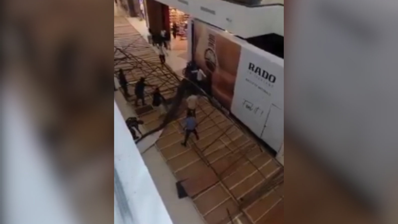 ceiling boards crash in Lake Shore Mall in Kukatpally