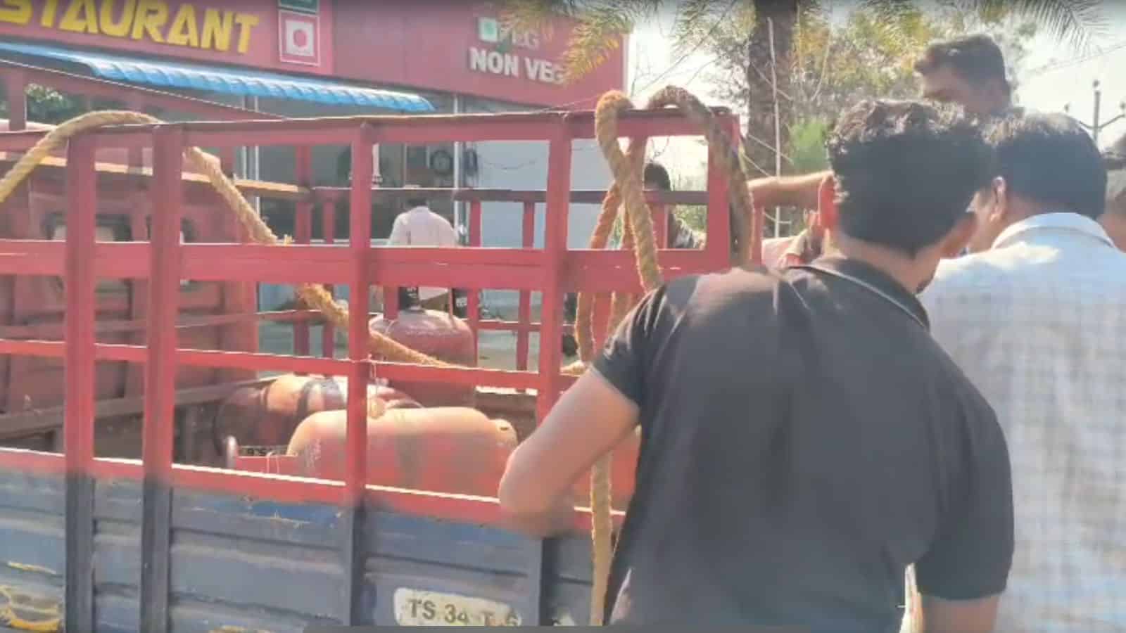 Civil Supplies officials conduct raids at various hotels and tiffin centres in Narsapur town of Medak district on March 13.