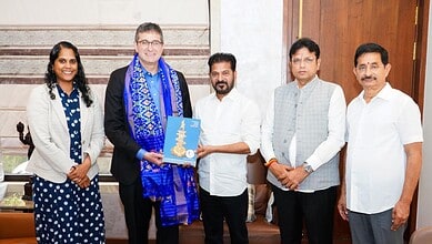 Telangana Chief Minister Revanth Reddy meet Governor Matt Meyer from Delaware, United States.