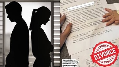 Silhouettes of a couple facing away, symbolising separation and divorce.