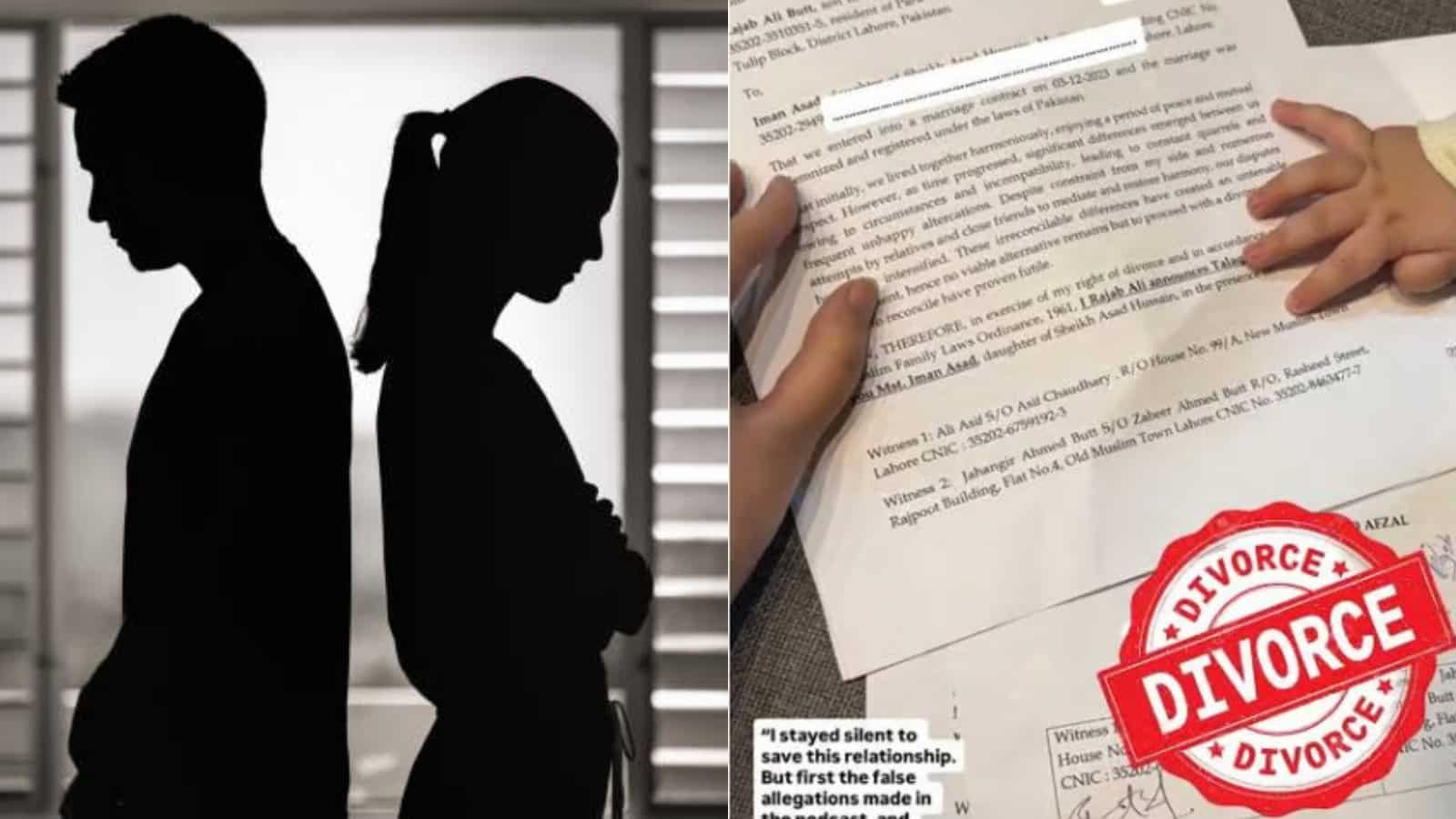 Silhouettes of a couple facing away, symbolising separation and divorce.