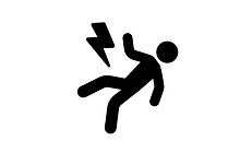 Illustration of a person experiencing an electric shock, symbolizing electrocution accident.