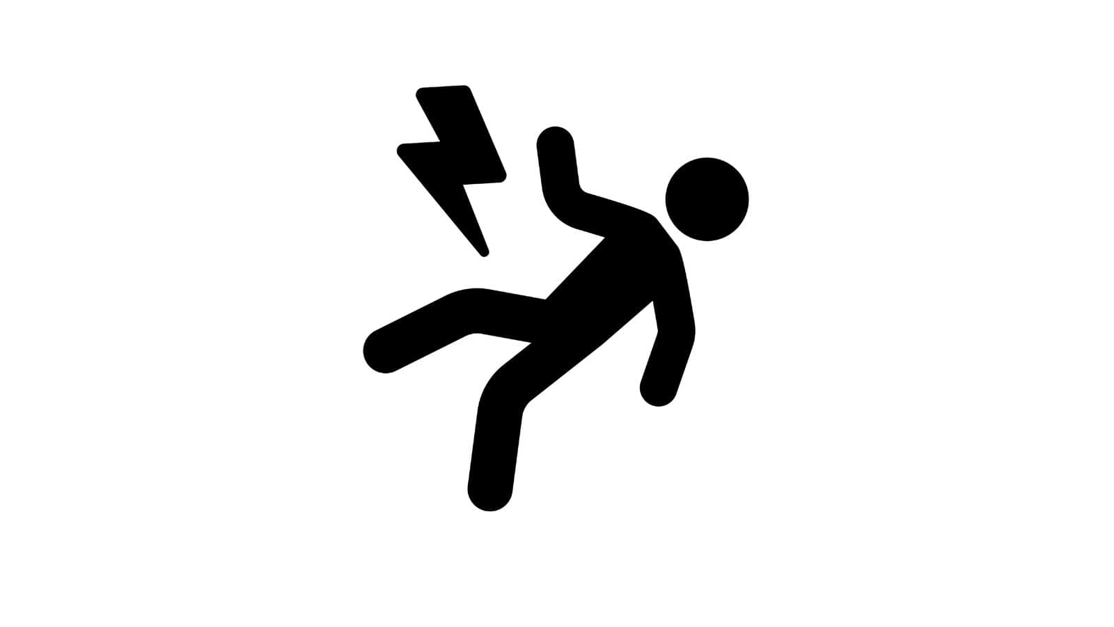 Illustration of a person experiencing an electric shock, symbolizing electrocution accident.