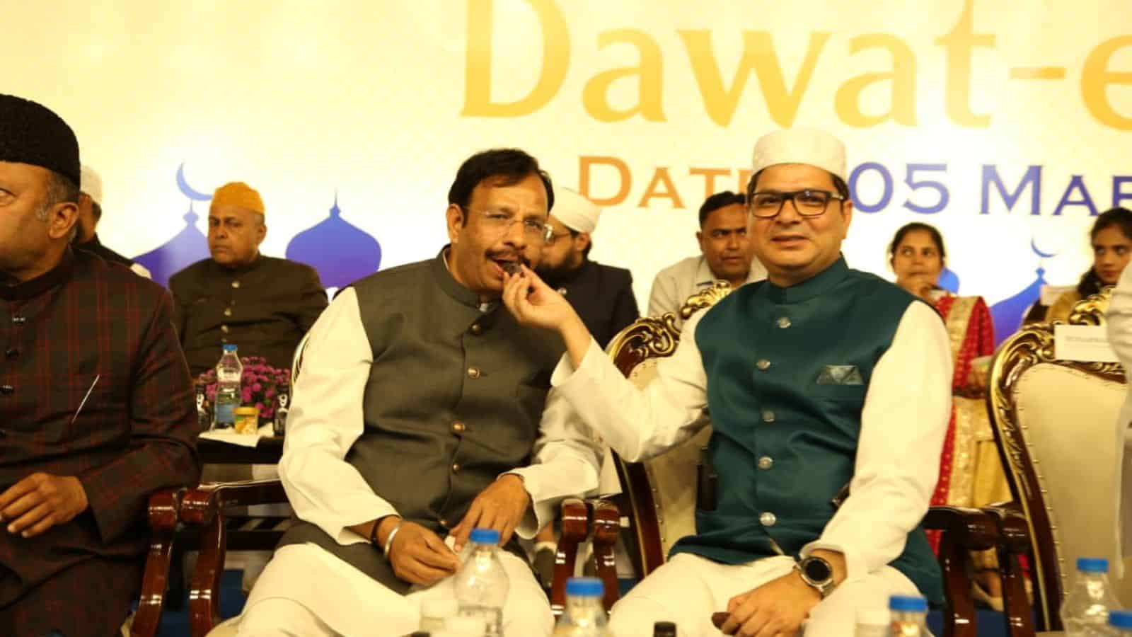 Hyderabad City Police celebrating Dawat-e-Iftar at Chowmahalla Palace during Ramadan.