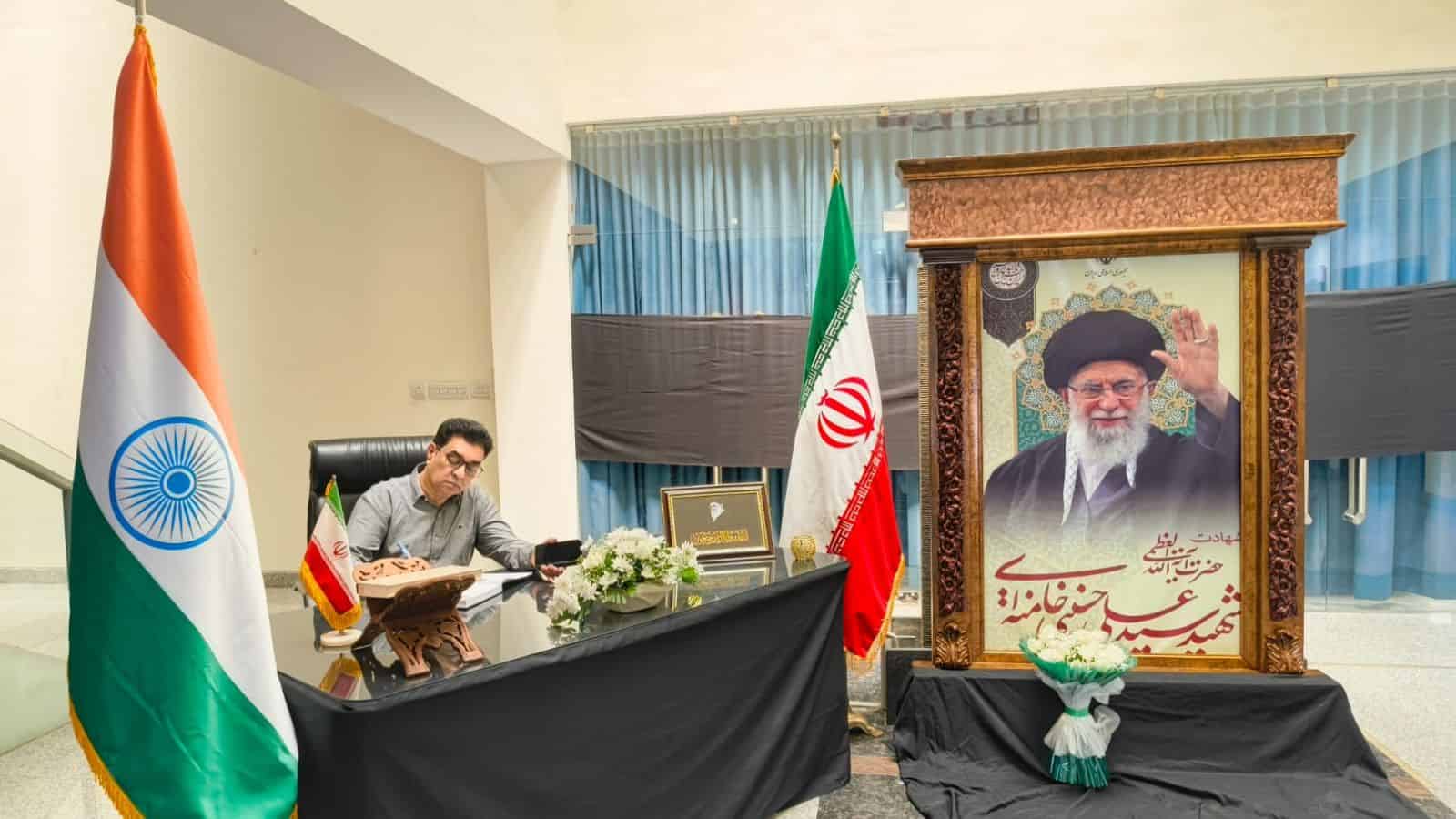 People express their condolences on Ayatollah Ali Khamenei's passing at Iran Consulate in Hyderabad