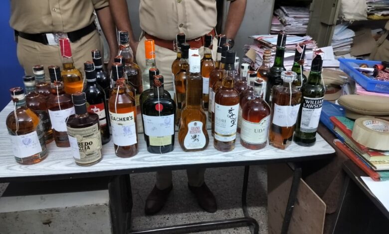 127 non-duty liquor bottles seized at Pahadishareef