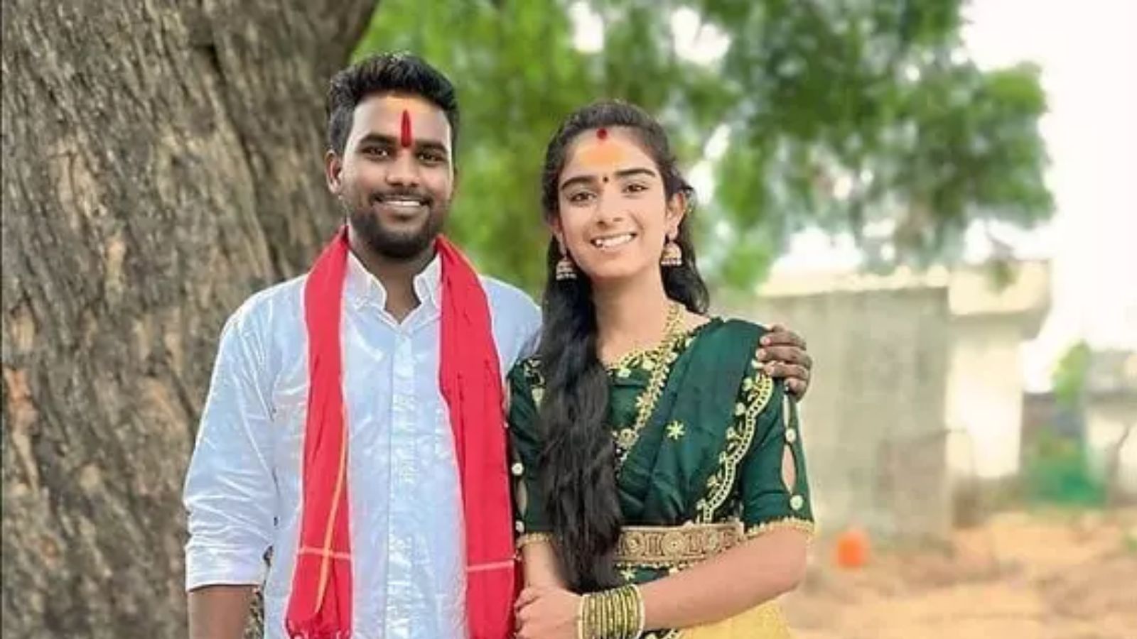Jagtial YouTuber Vaishnavi with her husband Haribabu
