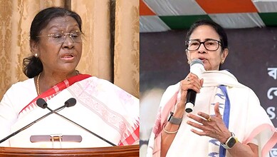 President Droupadi Murmu (left) West Bengal Chief Minister Mamata Banerjee (right)