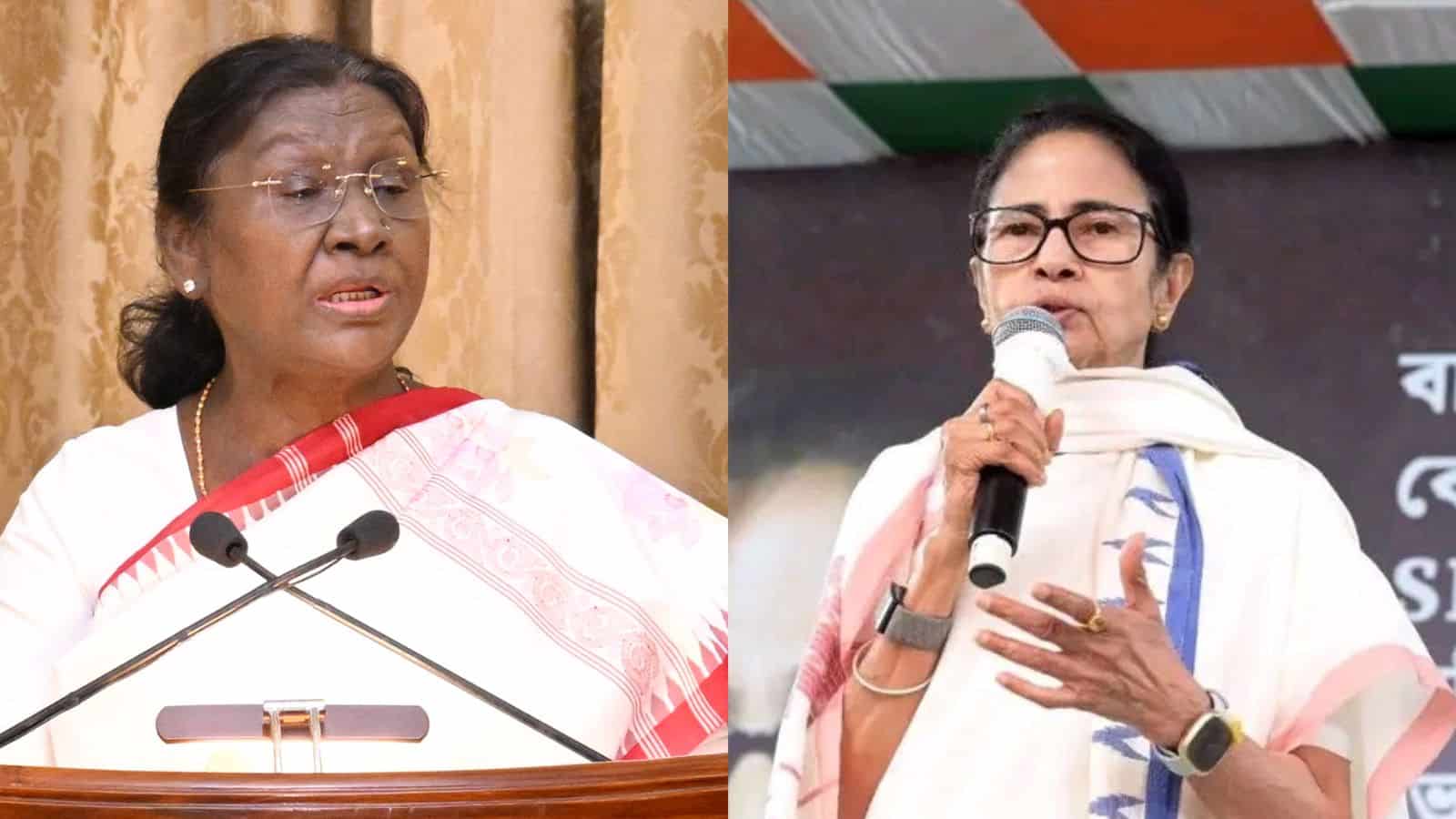 President Droupadi Murmu (left) West Bengal Chief Minister Mamata Banerjee (right)