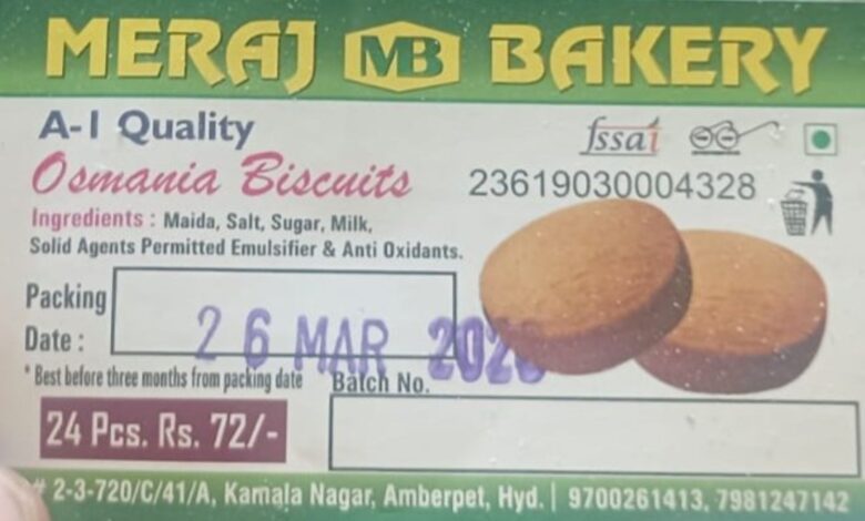 Unhygienic Osmania biscuit manufacturing unit busted in Amberpet, one held