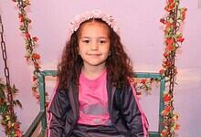 Portrait of Palestinian child Hind Rajab, whose killing in Gaza drew international attention.