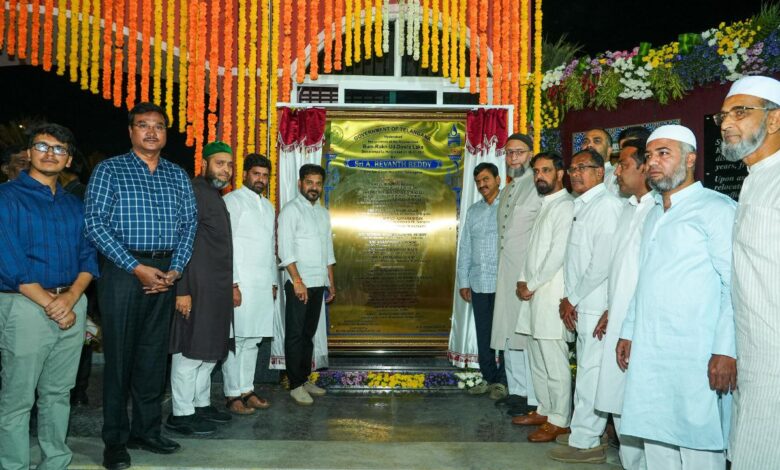 Telangana CM Revanth Reddy and others in the Old City of Hyderabad.
