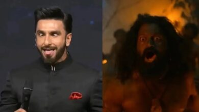 Ranveer Singh doing mimicry of Daiva scene from Rishab Shetty’s Kantara Chapter 1
