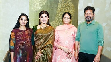 Rashmika with Revanth Reddy's family