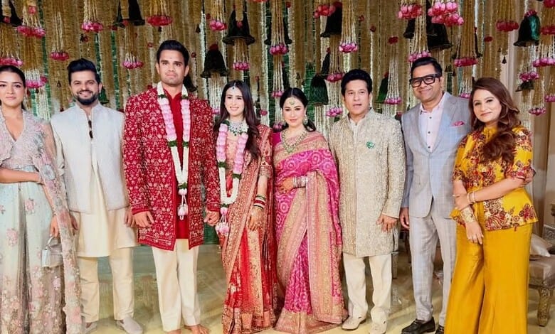 Arjun Tendulkar and Saaniya Chandhok's wedding photo
