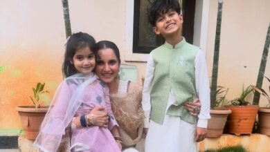 Sania Mirza with Dua Mirza and Izhaan Mirza Malik