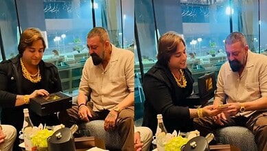 Sanjay Dutt with his fan in Dubai