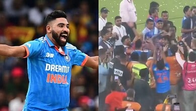 Indian cricket player celebrating after winning the World Cup.