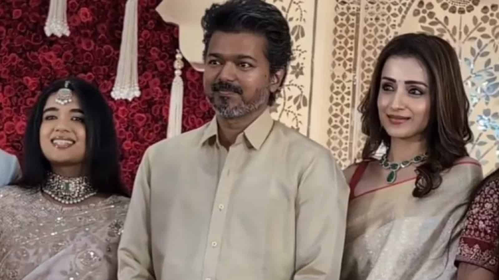 Thalapathy Vijay and Trisha at wedding reception