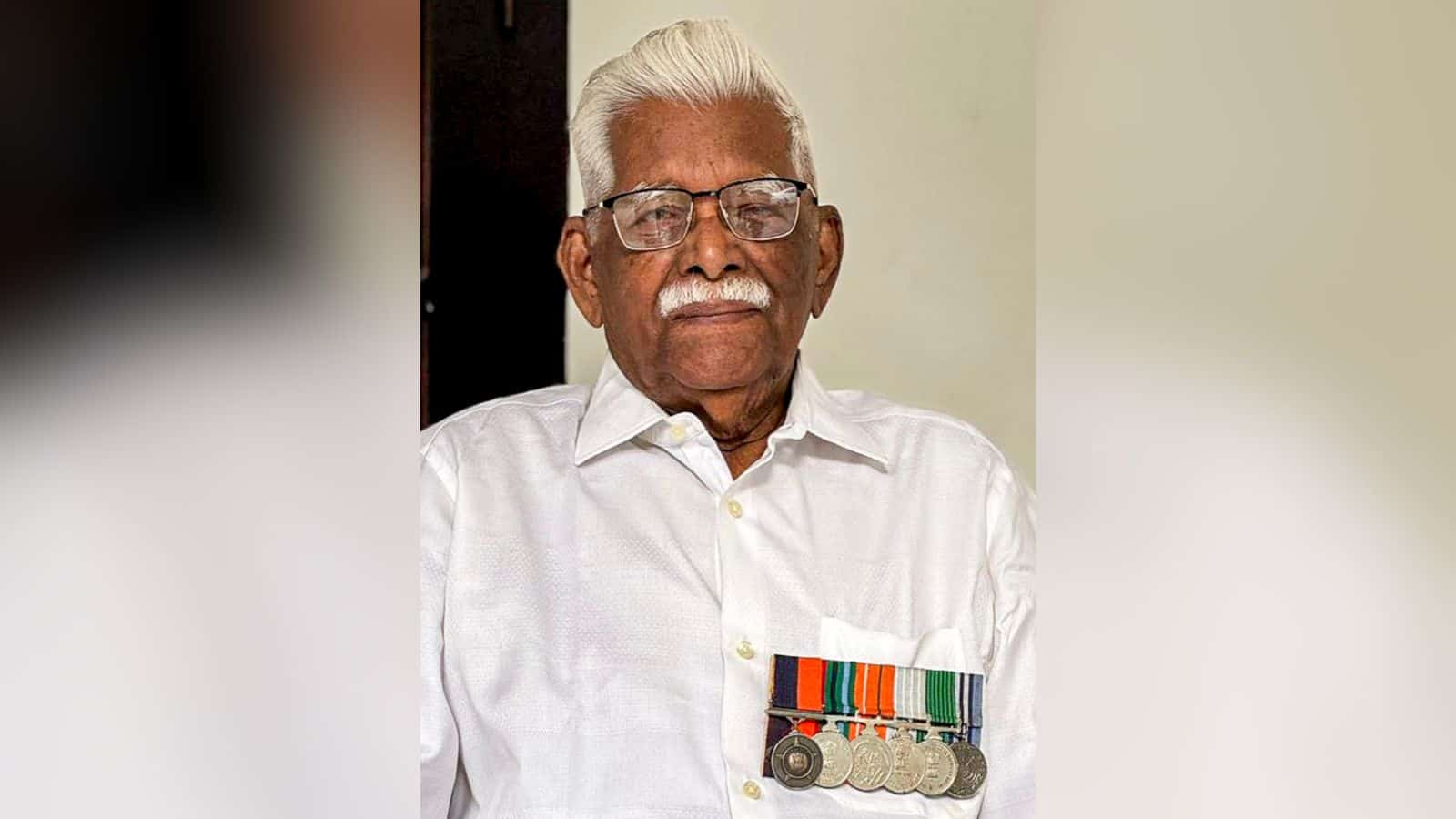 1965 War hero Lance Havildar K G George (Retd), who died at the age of 95 in his native place Kerala on Saturday, March 7, 2026. (Handout via PTI Photo)
