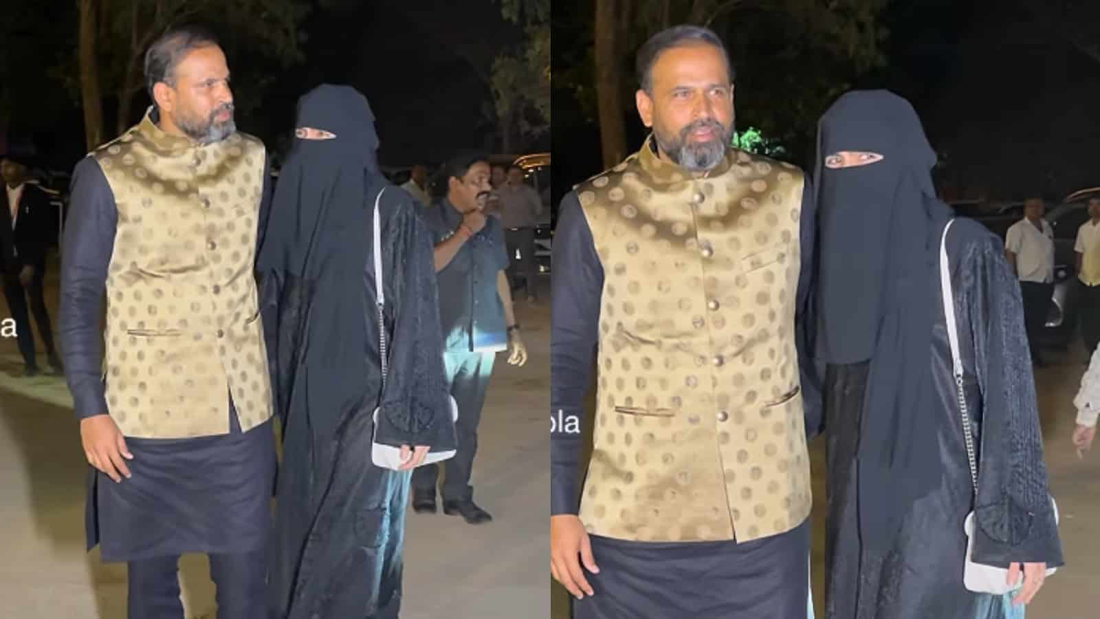 Yusuf Pathan with his wife Afreen Khan