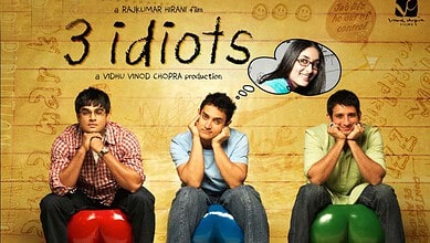 Promotional poster for the upcoming "3 Idiots" sequel featuring three young men sitting with thoughtful e.
