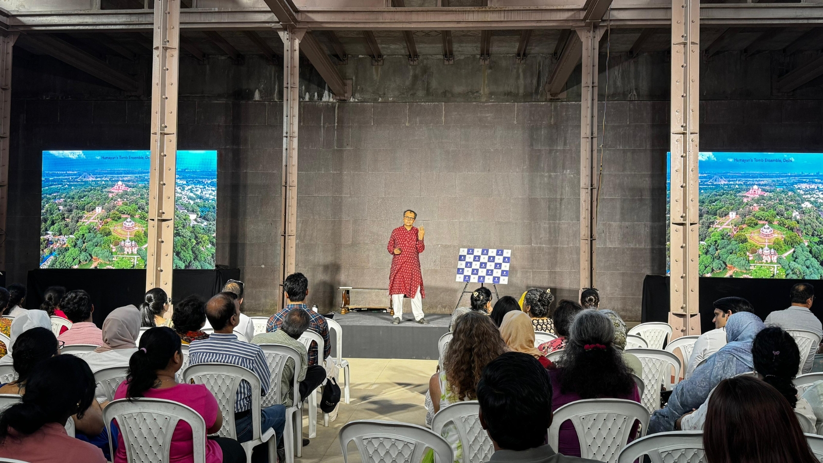 Ritish Nanda, CEO of the Aga Khan Trust for Culture, speaking at the Qutb Shahi Interpretation Centre in Hyderabad on Saturday, April 11.