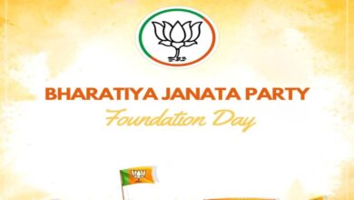 BJP Foundation Day celebrated at BJP party headquarters in Nampally on Monday, April 6, 2026.